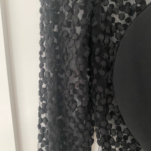 Lela Rose long sleeve Swiss dot little black dress NWT - Picture 11 of 14
